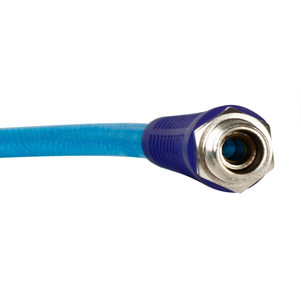 1/4 Inch Polyurethane Air Hose 1/4 Inch Male NPT Fittings 200 PSI 50 Feet Blue