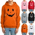 thumbnail image 3 of SonxaHe Toddler Boy' Hooded Sweatshirt Halloween Face Print Long Sleeve Soft Fleece Active Casual Hoodie Black,Sized 2-3, 3 of 3
