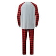 thumbnail image 5 of Odeerbi Christmas Pajamas for Family Holiday Long Sleeve Family Christmas Pajamas Matching Sets Dad Casual Printed Top with Bottom Outfits Home Wear Sleepwear Family Matching PJs Set Red, 5 of 6