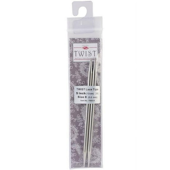 ChiaoGoo 5 Inch (13 cm) TWIST Lace Stainless Steel Knitting Needle Interchangeable Tips (All Sizes)