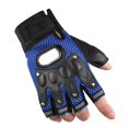 thumbnail image 4 of Guantes de ciclismo de medio dedo con almohadilla suave y malla transpirable para escalada en roca y ciclismo, color azul, talla única., 4 of 5