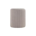 thumbnail image 1 of Get Set Style Tulum Round Boucle Ottoman with Comfy Padded Seat (Khaki), 1 of 5