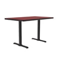 thumbnail image 3 of Cafe and Breakroom Table w T-Bases in Red (30 in. x 48 in./Red), 3 of 5