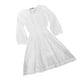 thumbnail image 5 of Vestido de encaje con cuello en V, cintura alta, verano, una línea, mini vestido corto hueco, blanco, L Noticed AP001265-03B, 5 of 7