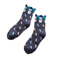 thumbnail image 1 of Printed Fun Colorful Festive Crew Knee Cozy Socks Women Fancy Christmas Holiday Design Soft, 1 of 4