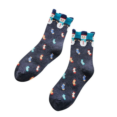 

Womens Socks Printed Fun Colorful Festive Crew Knee Cozy Fancy Christmas Holiday Design Soft Normal Socks for Women
