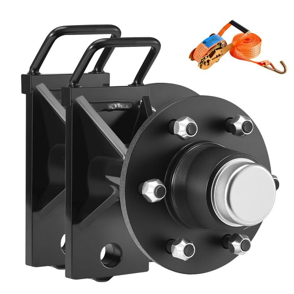 KFFKFF Shipping Container Wheels Kit with 6-Lug Axle, Heavy Duty Design for Moving 20 ft - 40 ft Containers, Includes Ratchet Tie Down for Secure Transport at Docks, Warehouses