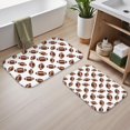 thumbnail image 2 of Football Icon Brown Pattern Bath Mat Set Of 2,Non-Slip Rug for Bathroom,Kitchen,Bedroom,Entrance, 30x17 and 23.5x15.7 Inches, 2 of 5