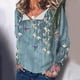 thumbnail image 2 of Blusa informal de manga larga con cuello en V y estampado a la moda para mujer Fridja  fksj2681, 2 of 5