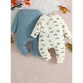thumbnail image 3 of Bagilaanoe 2 Packs Newborn Baby Boys One-pieces Print Long Sleeve Jumpsuits 3M 6M 9M 12M 18M Infant Romper Casual Clothing, 3 of 8