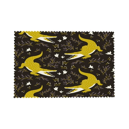 

Placemats Set of 4 for Kitchen Table Cute Crocodiles And Birds Indoor Outdoor Washable Non-Slip Heat Resistant Placemat Wipeable Dining Table Mats 12x18in