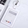 thumbnail image 4 of Retractable Badge Holders, Hard Plastic Sliding ID Badge Holder with Retractable Badge Reel Clips , 3 Pack White, 4 of 6