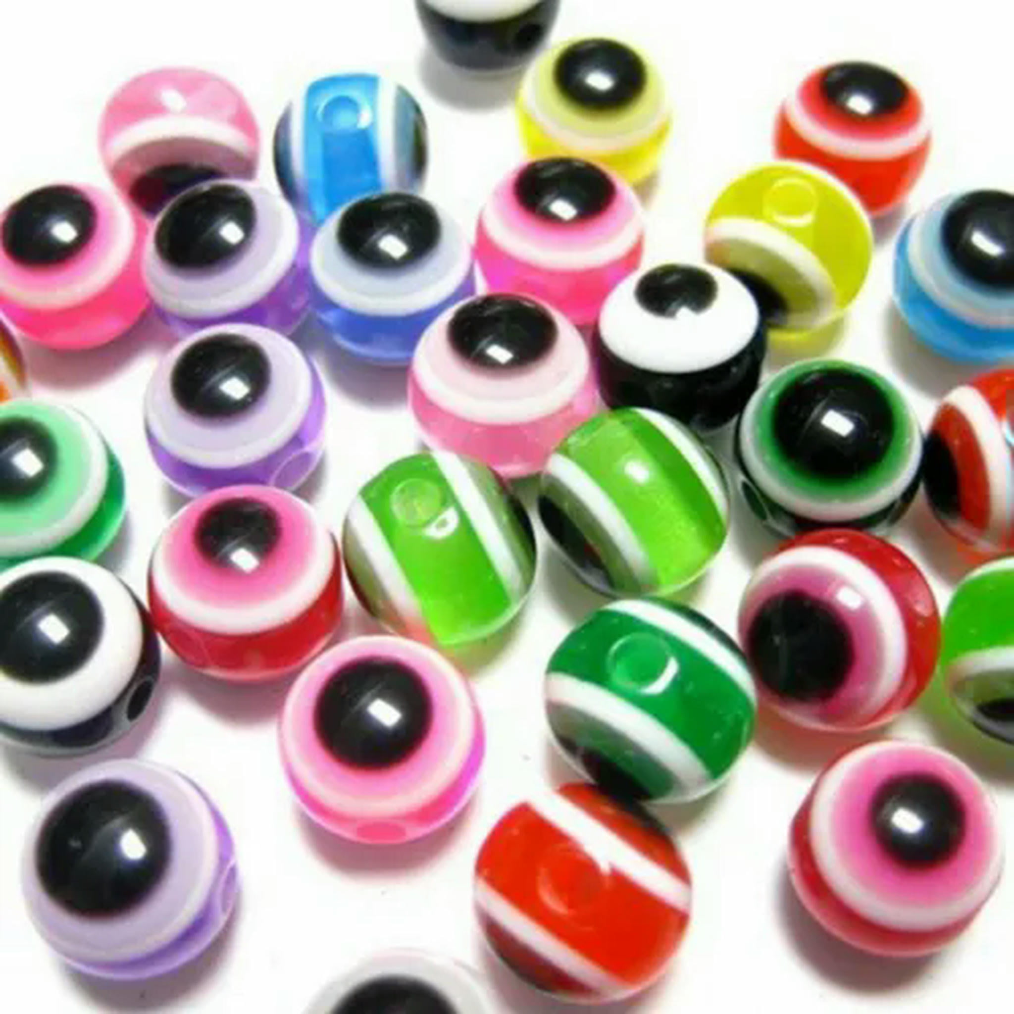 EOEMY 1000 Mixed Colour Acrylic Evil Eye Ball Round Beads 8mm Kabbalah Jewelry Making