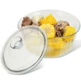 thumbnail image 1 of Cacerola redonda de vidrio con tapa, juego de ollas de vidrio transparente para horno y estufa, utensilios para hornear de vidrio de borosilicato, olla de vidrio con tapa, 1 of 8