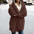 thumbnail image 2 of Women Oversized Hooded Sherpa Cardigan Fuzzy Fleece Jacket Winter Open Front Cardigans Outerwear With Pockets, 2 of 8