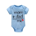 thumbnail image 1 of Ropa de bebé para recién nacido, mono infantil para niños y niñas, Pelele de manga corta con estampado de letras, monos para niños pequeños de 0 a 12 meses, 1 of 4
