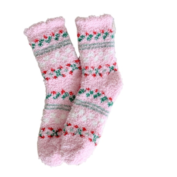 Levmjia Women Mid Crew Socks Winter Thermal Warm Striped Printed Casual Cold Weather Comfortable Breathable Sleeping Daily Wear