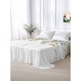 thumbnail image 6 of Green Brown Botanical Flat Sheets Only Queen Size, Soft Breathable Bed Top Sheets for Mattress, Farmhouse Eucalyptus Leaves Luxury Bedding Flat Sheets for Home Hotel Bedroom Bed Protection, 6 of 9