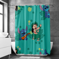 thumbnail image 3 of Stitch Shower Curtain Super Cool Water Repellent Elegant Shower Curtain Liner for Gift to Friens for Wet Room Bathtub Shower Stall with 12 PCS Hooks ,3 Size, 3 of 9
