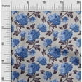 thumbnail image 2 of oneOone Velvet Medium Blue Fabric Floral Craft Projects Decor Fabric Printed By The Yard 58 Inch Wide, 2 of 4