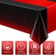 thumbnail image 3 of Mantel de fiesta MASHAN de plástico negro y rojo 137 x 274 cm (3 unidades), 3 of 7
