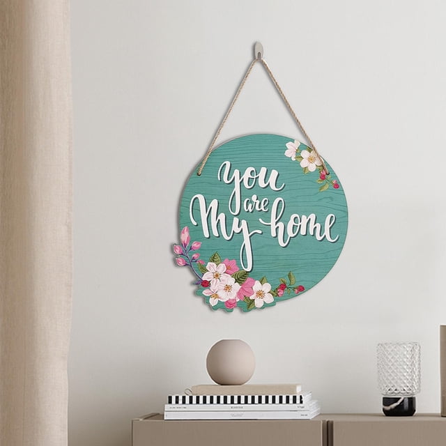 Letrero de bienvenida de madera perfecl colgante decoración redondo para puerta de granja