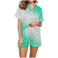 thumbnail image 1 of Ensembles de Pyjama pour Femmes, Shorts pour Femmes, Blouse Décontractée à Col Rabattu Manches Courtes Pantalon Court Ensemble de Pyjama, 1 of 8