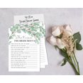 thumbnail image 4 of Inkdotpot 50-PackGreeneryHow Well Do You Know The Bride Bridal Shower Bachelorette PartyGameWho Know The Bride Best ActivityCards, 4 of 7