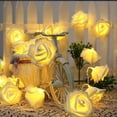 thumbnail image 2 of Guirnalda de luces que funciona con pilas para interiores con luz LED, rosas blancas con iluminación cálida, decoración perfecta para el hogar para dormitorio, fiesta, evento Fokelyi HMJM427-2, 2 of 8