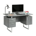 thumbnail image 2 of Techni Mobili Modern Adult Office Desk with Drawers and Storage, 51.25 Wx23.25”Dx29.75”H, Gray/Silver, 2 of 9