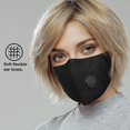 thumbnail image 4 of Mascarilla facial respirable 100 % algodón con válvula de aire y bucles de orejas ajustables y pinzas de nariz, 4 of 4