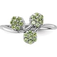 thumbnail image 4 of Sterling Silver Rhodium-Plated Peridot Flowers Ringsize 7 (Width 2.24) - Jbsp, 4 of 5