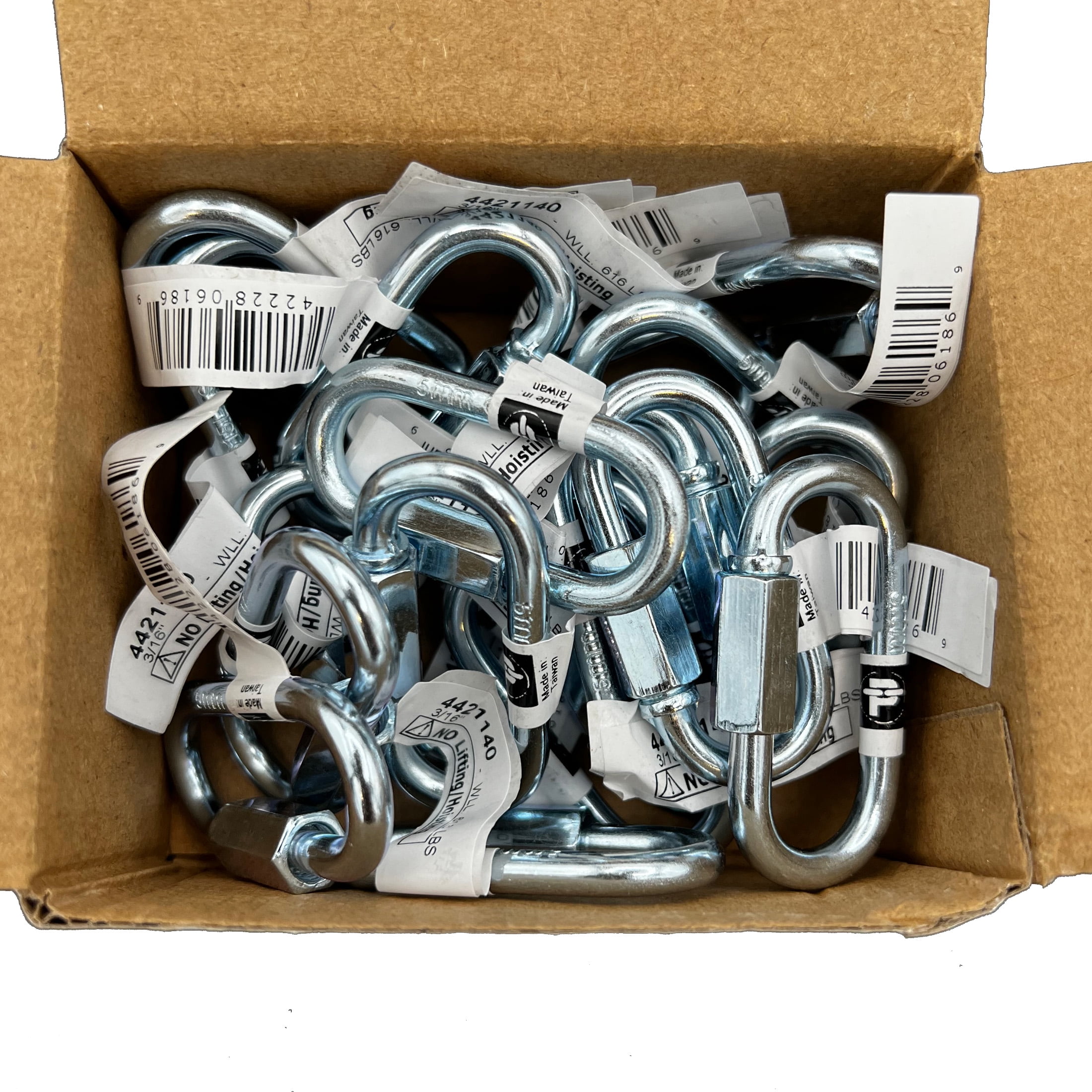 3/16" Quick Link, 20 Piece, Zinc, UPC Tagged, Peerless Chain #4421140
