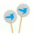 thumbnail image 3 of Darling Souvenir, Glitter Scallop Edge Bird Cupcake Toppers, Wedding - Birthday Party Dessert Decorations - Pack Of 20, 3 of 3