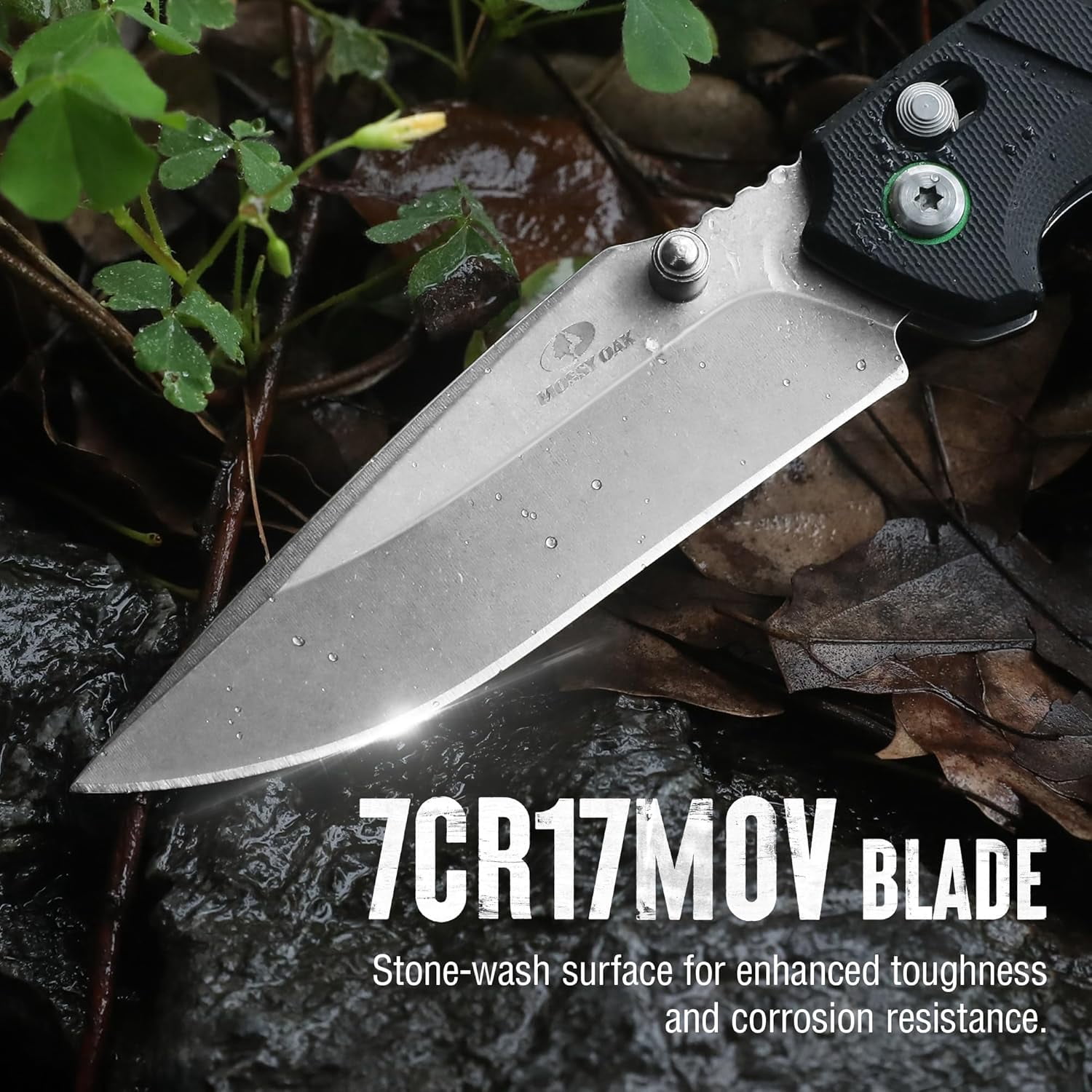 Folding Pocket Knife, 4" Stonewash Stainless Steel Blade EDC G10 Handle with Axis Lock & Clip, Small Tactical Survival Knife for Hiking, Hunting, Outdoor Gifts Men Women