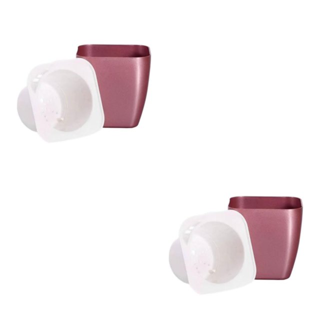Matsuzay Macetas de primera para interiores y exteriores: fáciles de mantener, duraderas y elegantes, cuadradas, oro rosa; G105 oro rosa cuadrado ;G105 2Conjunto