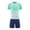 Green B, variant on Children's 2 Piece Gradient Quick Dry Sportwear Set Short Sleeve Crew Neck Solid Color Sportswear Uniform Age 5-15 Years