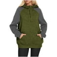 thumbnail image 2 of Fashion Zip Up Hoodie for Womens Pullover Plus Size Solid Color Blocked Loose Long Sleeved Hoodie Sweatshirt Long Sleeved-neck Top/shirt, 2 of 8
