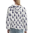 thumbnail image 7 of Honeii Blue Leaves Pattern Womens Oversized Hoodies Long Sleeve Sweatshirts Pullover Fall Outfits with Pocket-Large, 7 of 7