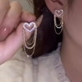 thumbnail image 2 of Pendientes de cadena multicapa con borlas de amor 2022, pendientes de diamantes de imitación en forma de corazón coreanos de nueva moda, regalos de joyería para fiestas Tan Jianjun unisex, 2 of 2