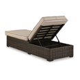 thumbnail image 4 of Waga 77 Inch Outdoor Chaise Lounger- Cushioned- Brown Resin Wicker- Beige, 4 of 8