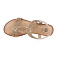 thumbnail image 5 of GC Shoes Womens Rhinestone Strap Wedge Sandals, Open Toe Elastic Sling Back Summer Platform Slide Sandal, Pelle/Gold/7, 5 of 6