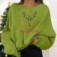 thumbnail image 2 of Aocisk Chandail à Col Rond à Manches Longues pour Femme avec Imprimé Graphique de Noël, Haut Décontracté à Motif Festif, Vert Pâle, S, 2 of 5