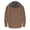 thumbnail image 4 of USNSM Men's Flannel Hoodie Shirts Casual Color Blocked Button Down Plaid Shirt Jackets for Men Long Sleeve Stylish Hooded with Pocket Brown M, 4 of 5