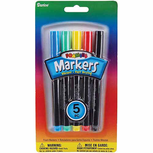 Darice Foam Markers, 5/pkg, Primary Colors