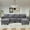 Grey, variant on 118" U Shaped Sectional Couches,4 Seat Modular Sofa with 2 Ottoman and Foldable Side Table for Living Room,Brown