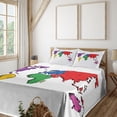 thumbnail image 2 of Ambesonne World Map Fitted & Top Sheet Set with Shams, Modern, Multicolor, 2 of 5
