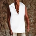 thumbnail image 2 of Glisme Tank Tops Men Relaxed Comfortable Retro Casual Solid Color Lapel Vest Stretch Tank Tops White, 2 of 4