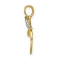 thumbnail image 2 of Finest Gold 14K Yellow & Rhodium with Diamond-Cut & Polished Dragonfly Pendant, 2 of 4