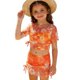 thumbnail image 2 of Odeerbi Conjunto de Trajes de Baño de 4 Piezas Para Niñas de 8-13 Años Conjunto de Bikini de Impresión de Arco de Verano + Cubierta de Manga Corta + Cubiertas de Sarong, 2 of 6